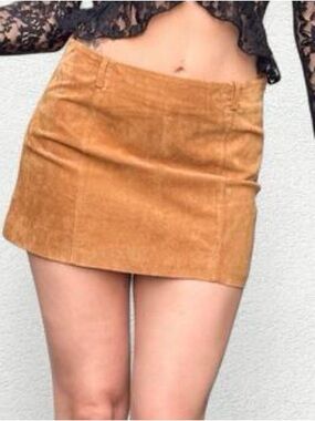 Zara Tan Suede Mini Skirt